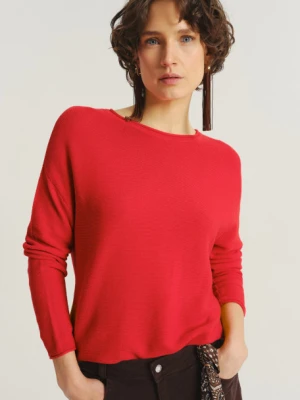 Klasyczny sweter w malinowym odcieniu czerwieni Greenpoint