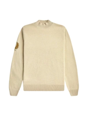 Klasyczny sweter z wełny merino z detalami w koronie laurowej Fred Perry