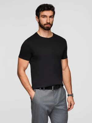 Zdjęcie produktu Klasyczny T-shirt męski bawełniany BASIC - czarny V1 - Rozmiar: XL Ombre Clothing