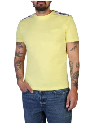 Klasyczny T-shirt z Okrągłym Dekoltem i Logo Moschino
