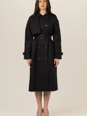 Klasyczny trencz damski długi płaszcz na wiosnę i jesień - beżowy / czarny / granatowy LAÏF