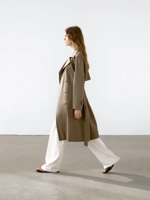Klasyczny Wodoodporny Trencz - Zielony - - Massimo Dutti - Kobieta