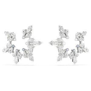 Klipsy Idyllia, Szlify różnorodne, Płatek śniegu, Białe, Powłoka z rodu Swarovski