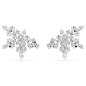 Klipsy Idyllia, Szlify różnorodne, Pół płatka śniegu, Białe, Powłoka z rodu Swarovski