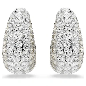 Klipsy Sublima, Szlif okrągły, Średnie, Białe, Powłoka z rodu Swarovski