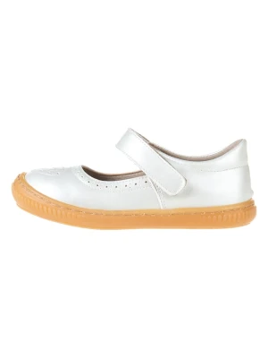 kmins Baleriny w kolorze srebrno-białym z paskiem rozmiar: 24