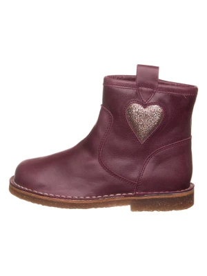 kmins Skórzane botki w kolorze fioletowym rozmiar: 31