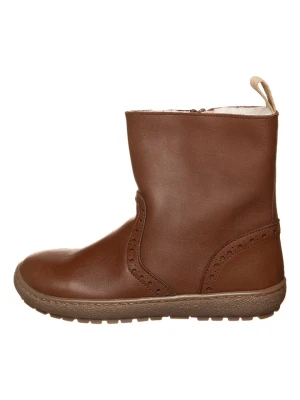 kmins Skórzane botki zimowe w kolorze brązowym rozmiar: 32