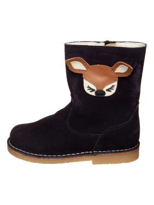 kmins Skórzane botki zimowe w kolorze granatowym rozmiar: 32