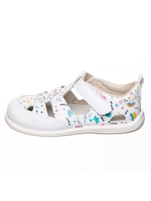 kmins Skórzane buty w kolorze białym ze wzorem do chodzenia na boso rozmiar: 24