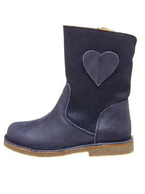 kmins Skórzane kozaki zimowe w kolorze granatowym rozmiar: 27