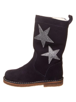 kmins Skórzane kozaki zimowe w kolorze granatowym rozmiar: 28