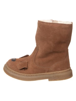 kmins Skórzane kozaki zimowe w kolorze jasnobrązowym rozmiar: 31