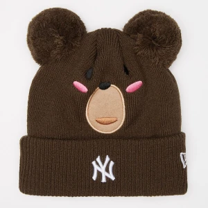 New Era Knit Medium Animal Pom Beanie MLB York Yankees uniseks Czapki beanie brązowy rozmiar Akcesoria
