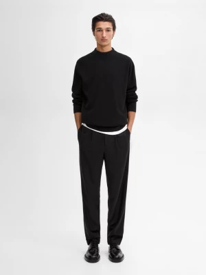 Knitted Jumper Perkins Collar - Czarny - - Massimo Dutti - Mężczyzna