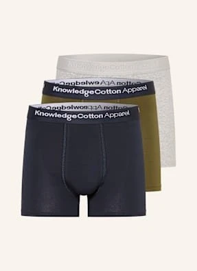 Knowledgecotton Apparel Bokserki Cotton Stretch, 3 Szt. gruen