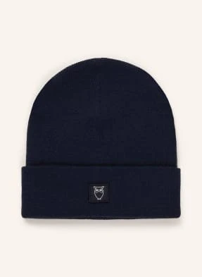 Knowledgecotton Apparel Czapka Z Wełny Merynosowej blau