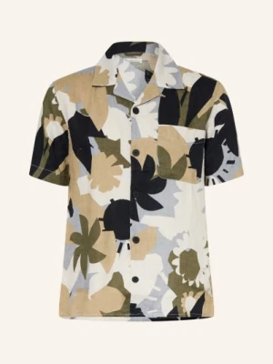 Knowledgecotton Apparel Koszula Z Krótkim Rękawem O Luźnym Kroju, Wykonana Z Lnu gruen