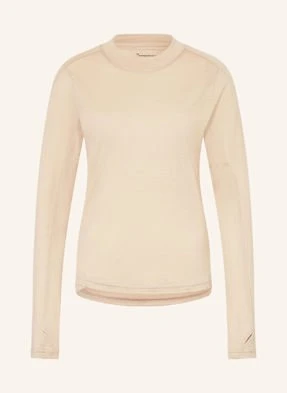 Knowledgecotton Apparel Koszulka Z Długim Rękawem Dynamic Wool 175 Z Wełny Merino beige