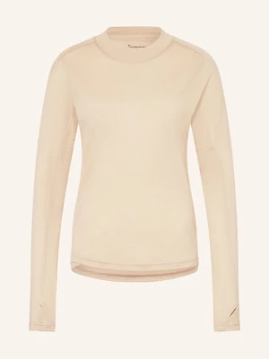 Knowledgecotton Apparel Koszulka Z Długim Rękawem Dynamic Wool 175 Z Wełny Merino beige