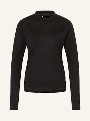 Knowledgecotton Apparel Koszulka Z Długim Rękawem Dynamic Wool 175 Z Wełny Merino schwarz