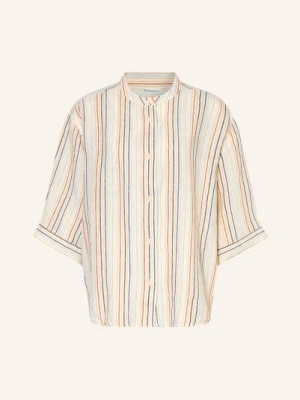 Knowledgecotton Apparel Lniana Bluzka Z Rękawami 3/4 beige