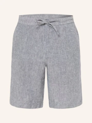 Knowledgecotton Apparel Szorty Z Lnu Fig Loose Fit blau