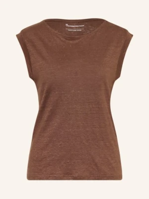 Knowledgecotton Apparel Top Z Lnu braun