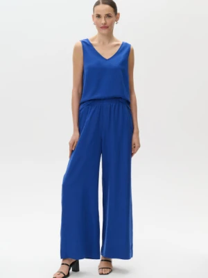 Kobaltowe spodnie z szeroką nogawką Greenpoint