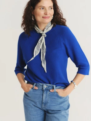 Kobaltowy sweter z rękawem 3/4 Greenpoint