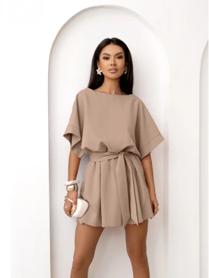 Kobieca sukienka mini oversize SIMONE - cappuccino  magmac 