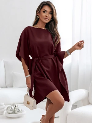 Kobieca sukienka nietoperz CANDICE - bordowa  magmac 