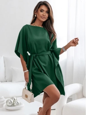 Kobieca sukienka nietoperz CANDICE - butelkowa zieleń  magmac 