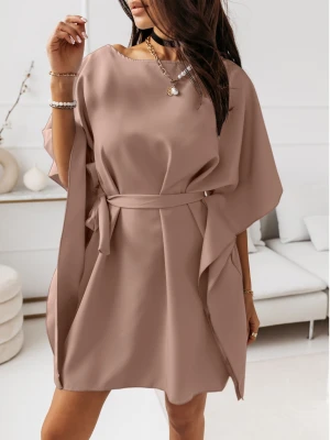 Kobieca sukienka nietoperz CANDICE - mocha mousse  magmac 