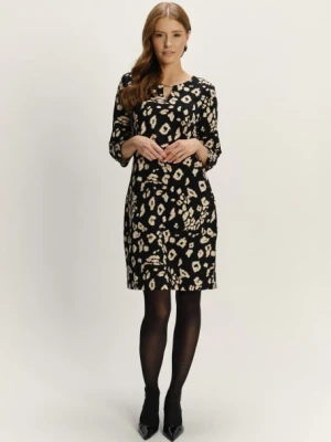 Kobieca sukienka przed kolano w zwierzęcy print Greenpoint