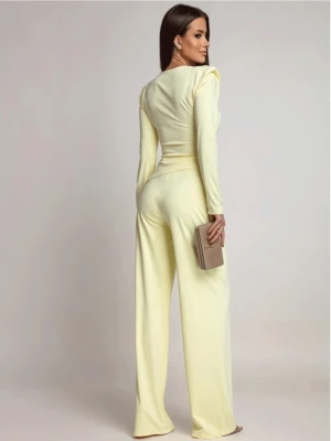 Kobiecy komplet z szerokimi spodniami ITANJA - cytrynowy  magmac 