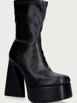 Koi Footwear botki na platformie damskie Rakot Heeled Black Ankle Boots