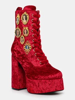 Koi Footwear botki The Six Shadows damskie kolor czerwony na słupku DBP16