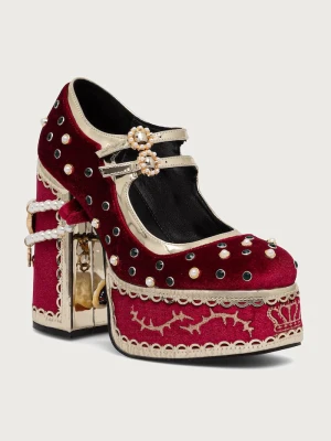 Koi Footwear czółenka na słupku Boleyns Vengeance Heels bordowy
