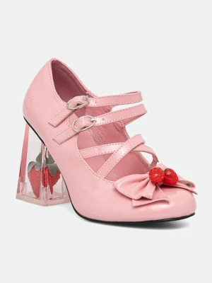 Koi Footwear czółenka Strawberry Cheesecake Strappy Heels kolor różowy na słupku Strawberry Cheesecake