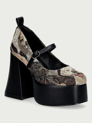 Koi Footwear czółenka The Hound Tapestry Platform Heels beżowy
