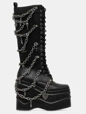 Koi Footwear kozaki The Amygdala damskie kolor czarny na koturnie