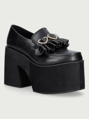 Koi Footwear mokasyny na słupku Dark Delights Chunky Heart Shoes czarny