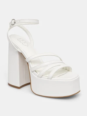 Koi Footwear sandały DBP55 WHITE PLATFORM HEEL