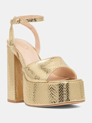Koi Footwear sandały Shonen Gold Lizard Platform Heels