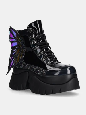 Koi Footwear workery damskie kolor czarny na platformie Evil Fairy Queen