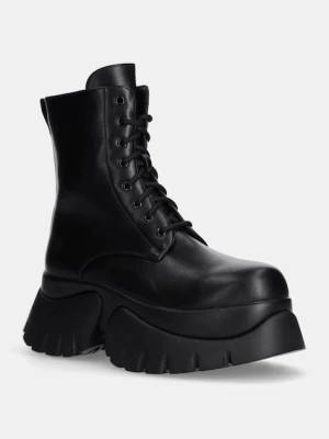 Koi Footwear workery damskie kolor czarny na platformie lekko ocieplone RANCOR