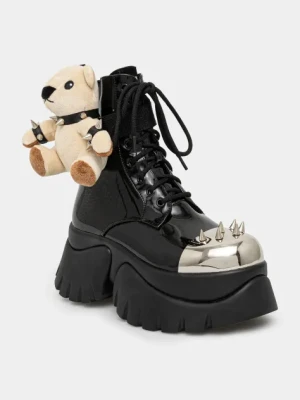 Koi Footwear workery skórzane x Rocky Horror Show Eddie’s Teddy damskie kolor czarny na platformie Eddie s Teddy