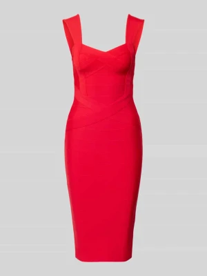 Koktajlowa sukienka do kolan z dekoltem w serce Lipsy