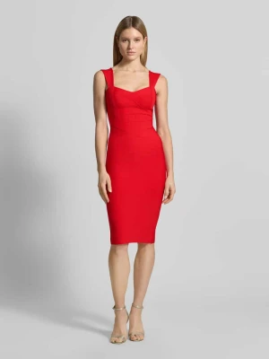 Koktajlowa sukienka do kolan z dekoltem w serce Lipsy